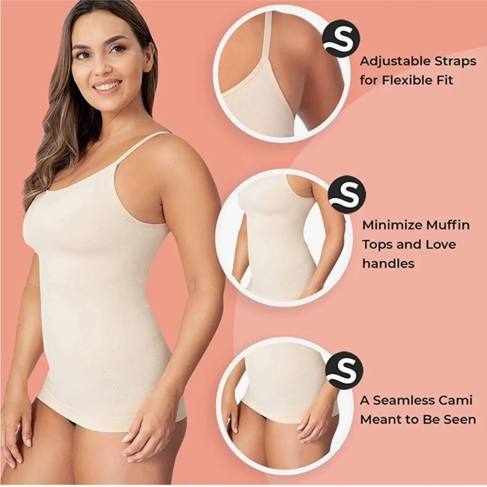 Co Coon.  Shapermint Scoop Neck Cami in Cream - Picture 3 of 5